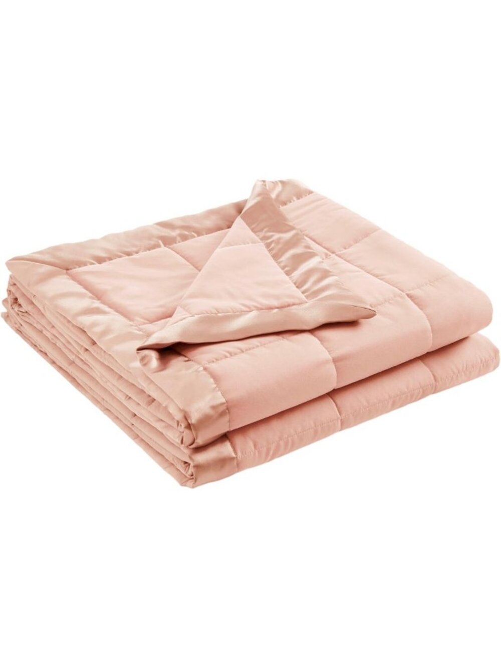Cozy Down Alternative Twin Blanket with Satin Trim - Soft Blush Color, Perfect
